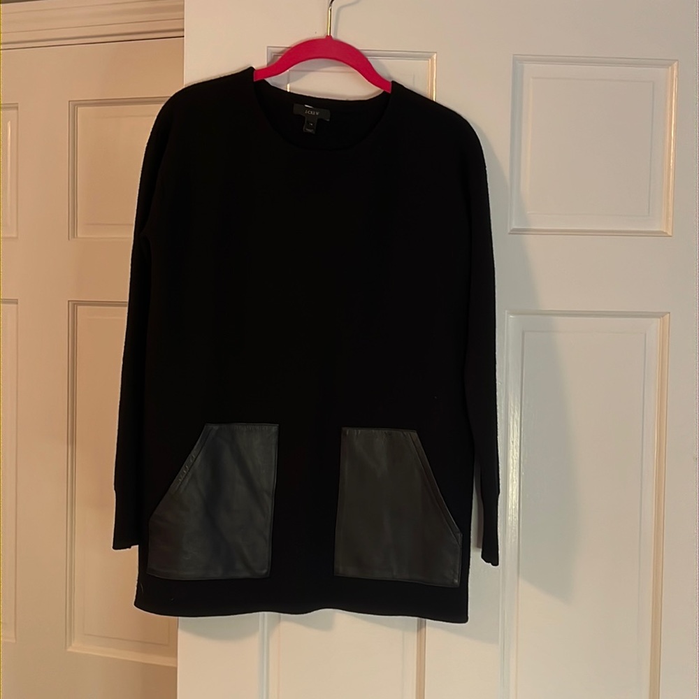 EUC J. Crew black 100% merino wool sweater size XS